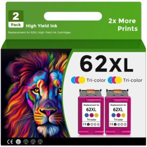 Relcolor Remanufactured Ink Cartridge Replacement for HP 62XL 62 XL Color for 5540 5542 5545 5640 5642 5660 5664 5665 7640 7645 8000 200 250 5740 5742 5743 5745 8040 8045 printer