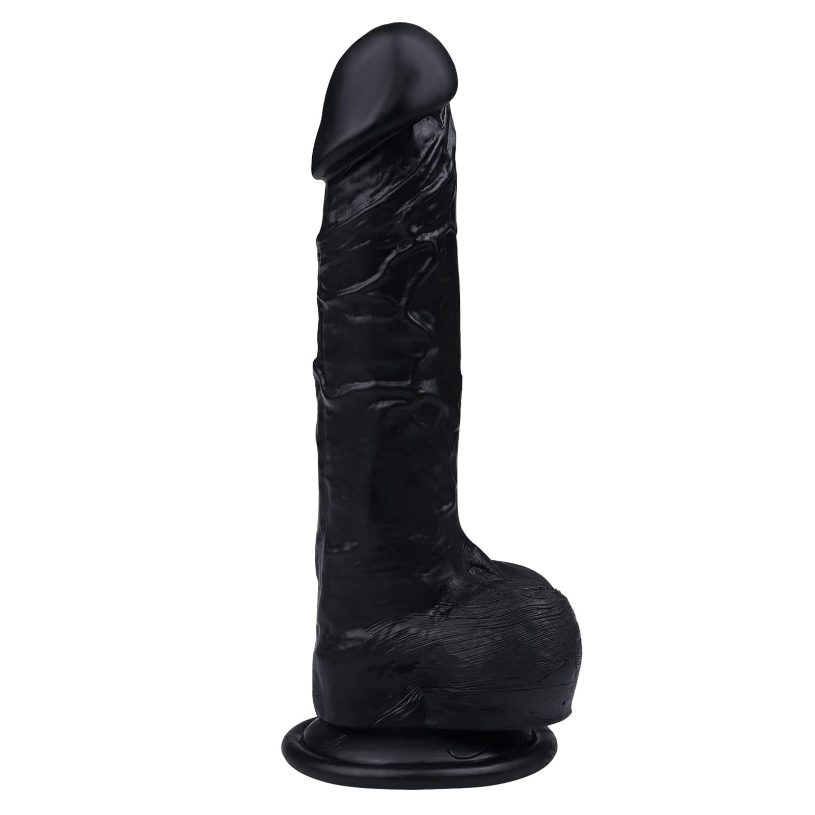 Dildo, Black Dildos, Sex Toy, 8.5 Inch Ultra Soft Lifelike Silicone Anal Dildo with Strong Suction Cup, G Spot Stimulator Adult Sexy Toys for Women Men Couple Sexual Pleasure Tools for Women, Black