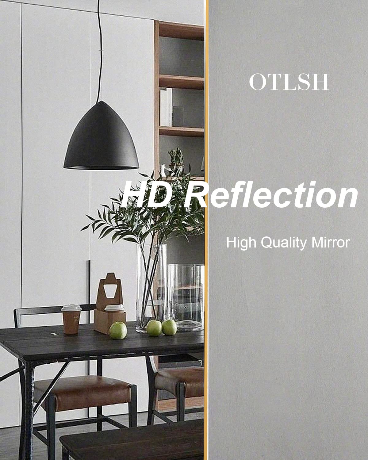 Otlsh 71"×30" Full Length Mirror, Arched Floor Mirror with Stand, Standing Mirror, Full Body Mirror, Large Mirror, Wall Mirror, Freestanding, Oversized, Aluminum Frame - Gold