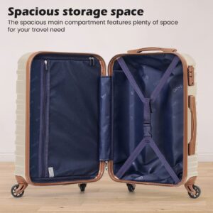 Coolife Suitcase Set 3 Piece Luggage Set Carry On Hardside Luggage with TSA Lock Spinner Wheels (Navy, 5 piece set)