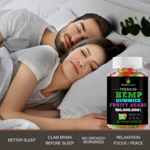 Healthergize 2Pack Hemp Gummies and Organic Hemp Oil Combo Set-Relief, Soothing, Discomfort, Sleep, Peace and Relax-Full Body High Care-Made in USA