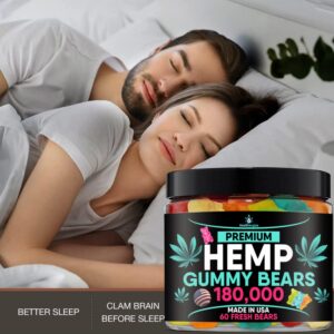 2Pack Hemp Oil and Hemp Gummies Gummy Bears Combo Set-Peace and Relaxation, Relief, Soothing, Discomfort, Sleep-Full Body High Care-Made in USA