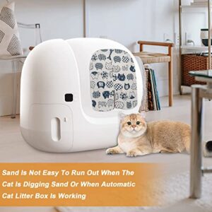 Ligebul Litter Box Curtain Cat Litter Box Door Flap Self Cleaning Litter Box Door Curtain Automatic Cat Litter Box Curtain (White Cat Square)