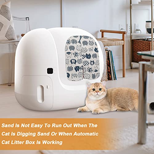 Ligebul Litter Box Curtain Cat Litter Box Door Flap Self Cleaning Litter Box Door Curtain Automatic Cat Litter Box Curtain (White Cat Square)