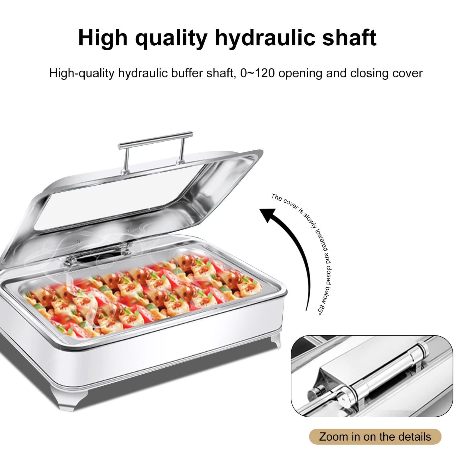 9l Food Warmer for Party Buffet, Electric Chafing Dish with Temperature Control, Stainless Steel Dish for Parties, Buffet Equipment for Restaurant(Size:1/2)