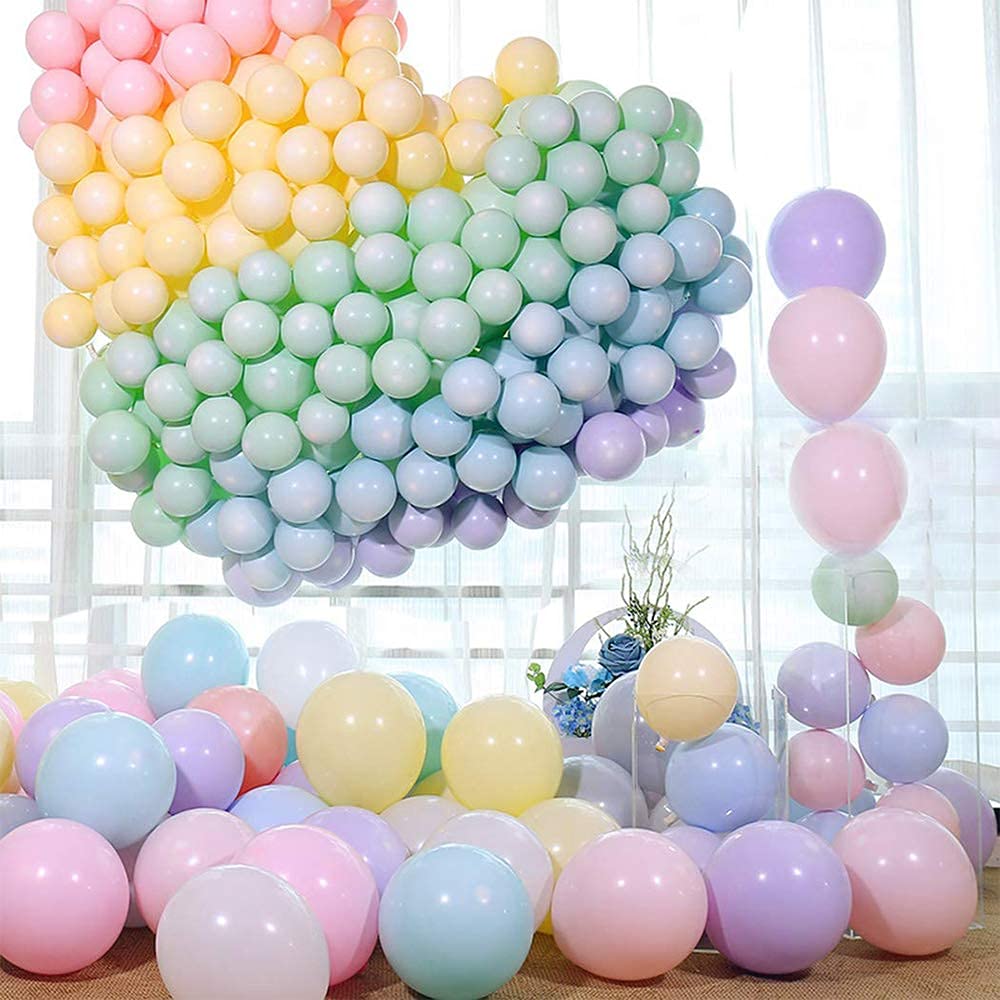 BEISHIDA 50Pack 5 Inch Pastel Balloons Thick Mixed Color Balloon, MultiColored Macaron Mixed Color Latex Balloons for Birthday Wedding Reception Engaged Baby Bridal Gift Party Decorations