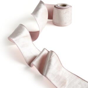 Raz Imports Ribbon 2023 4" X 10 Yards Pink Velvet Wired Ribbon