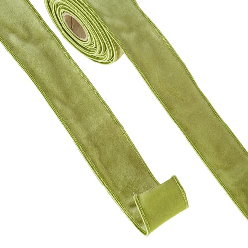 Raz Imports Ribbon 2023 2" X 10 YDS Green Velvet Wired Ribbon