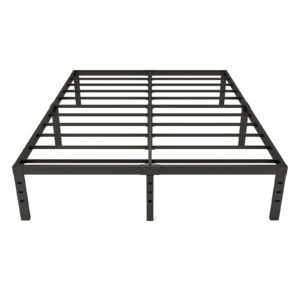 duriso full size bed frame 14 inch high full size platform heavy duty sturdy metal steel max 3500lbs easy assembly no box spring needed no noise black