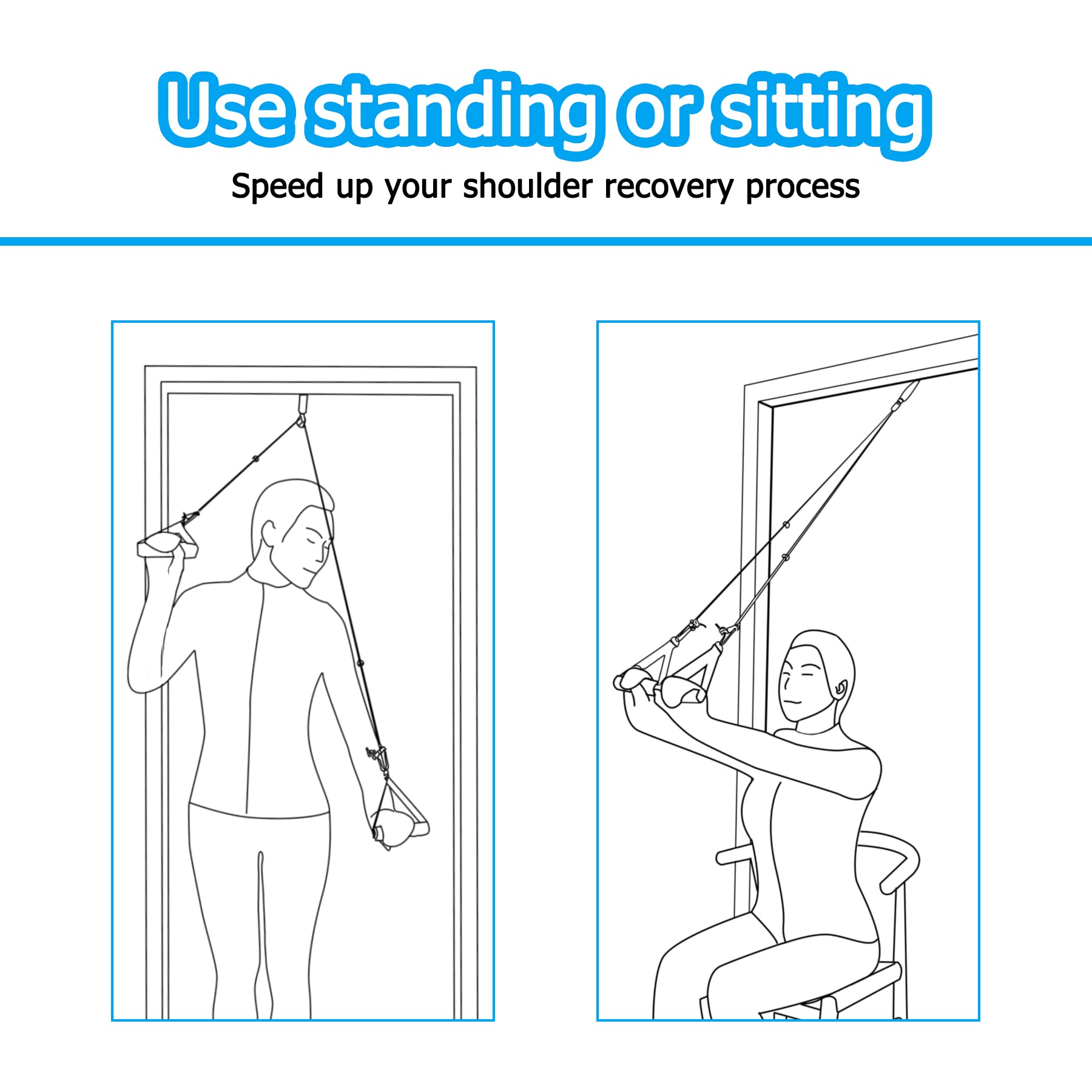 Shoulder Pulley, Pulleys for Shoulder Rehab Over Door, Exercise Pulley for Physical Therapy, Over The Door Physical Therapy System