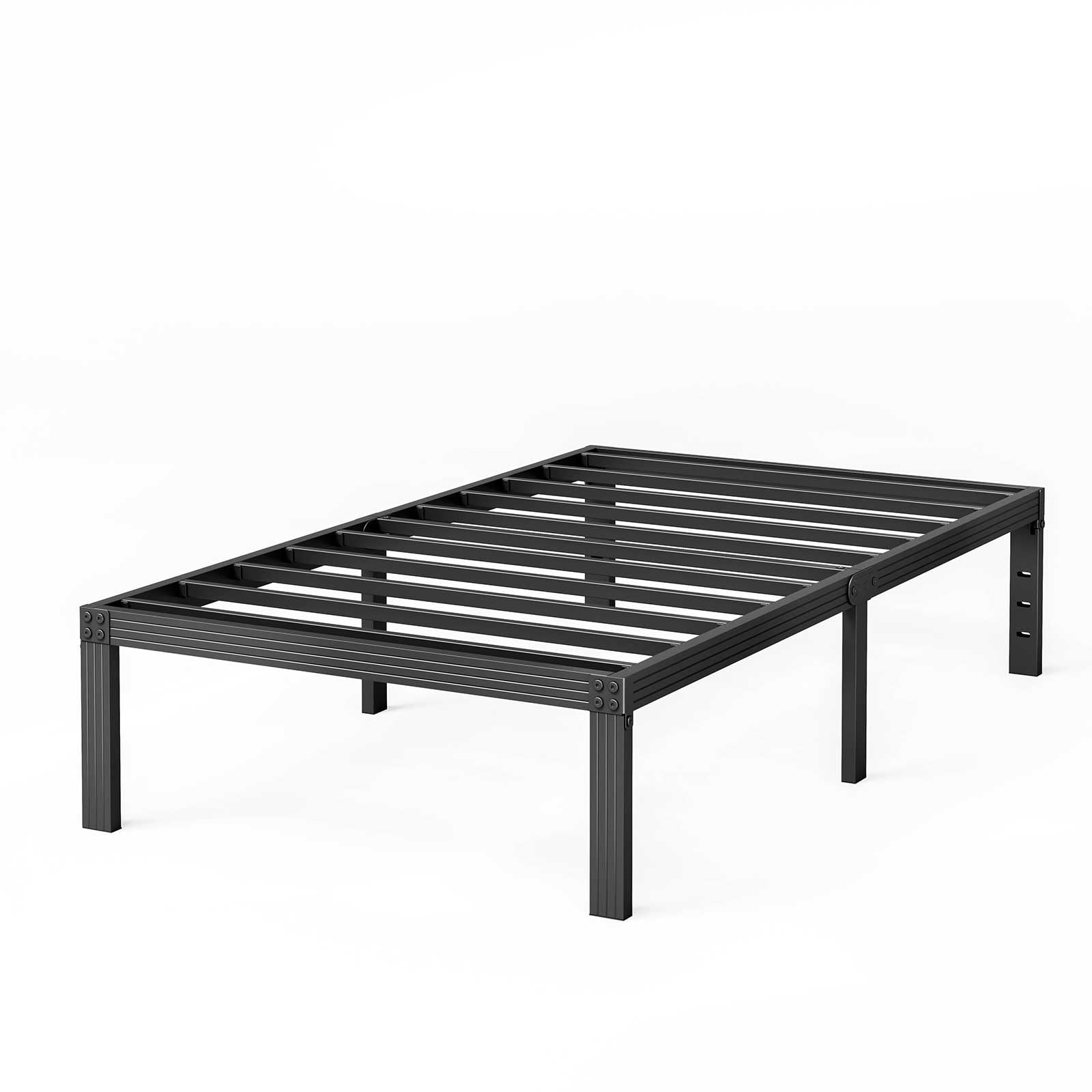 Uliesc Twin Size Bed Frame, 14 Inch High Sleek and Durable Metal Bed Frame, No Box Spring Needed Platform, Heavy Duty Steel Slats with 2000 lbs Support, Easy Assembly, Noise-Free—Matte Black