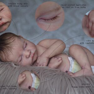 Anano Newborn 19 Inch Silicone Reborn Baby Dolls Full Body Soft Silicone Baby Dolls Anatomically Correct Baby Boy Doll Reborn Baby That Look Real Veins for Kids (Gray Sweater-Levi)