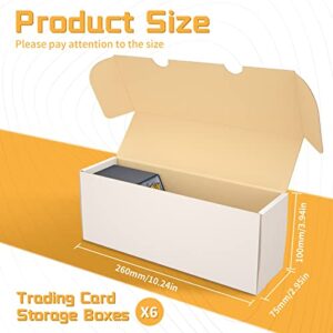 sysdmno Trading Card Storage Box,Sports Card Storage Boxes, 6-Pack Cardboard Card Box for TCG/Magic/Mtg Basketball Cards, Collectible Trading Cards