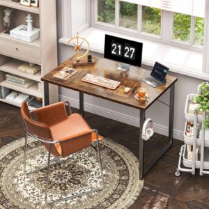 Coleshome 40 Inch Computer Desk, Modern Simple Style Desk for Home Office, Study Student Writing Desk, Vintage