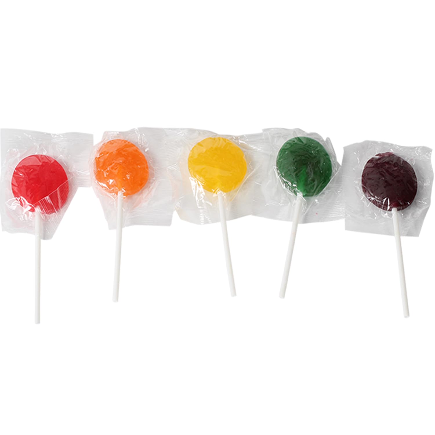 Lollipops Individually Wrapped - 5 Pounds - Classic Flat Lollipops for Kids - Round Lolly Pops - Assorted Fruit Flavors Lolipops - Lollipop Candy Suckers - Bulk Summer Camp Lollipops - Church Candies