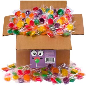 Lollipops Individually Wrapped - 5 Pounds - Classic Flat Lollipops for Kids - Round Lolly Pops - Assorted Fruit Flavors Lolipops - Lollipop Candy Suckers - Bulk Summer Camp Lollipops - Church Candies