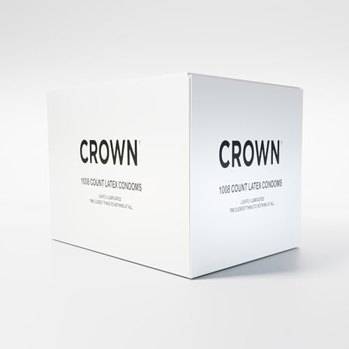 Crown Condoms — 1008 Count — Lubricated Latex Condoms — Bulk 1008 Per Pack