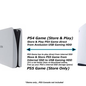 Avolusion PRO-5Y (White) 4TB USB 3.0 External Gaming Hard Drive for PS5 / PS4 Game Console - 2 Year Warranty