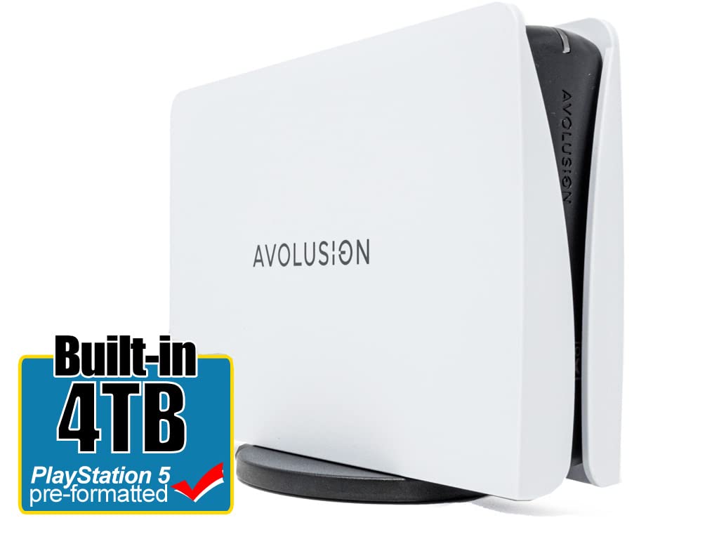 Avolusion PRO-5Y (White) 4TB USB 3.0 External Gaming Hard Drive for PS5 / PS4 Game Console - 2 Year Warranty