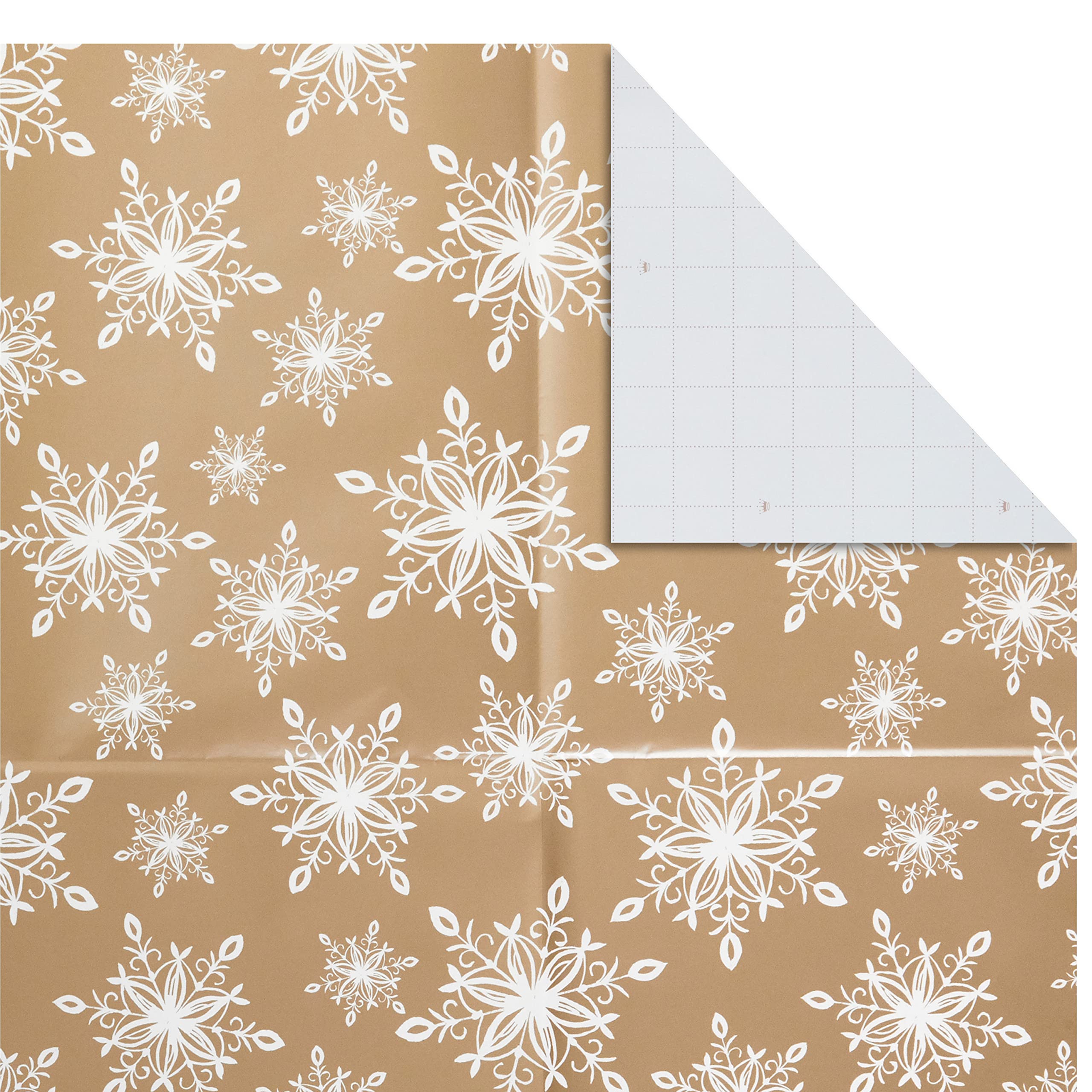 Hallmark Christmas Flat Wrapping Paper Sheets with Cutlines on Reverse (12 Folded Sheets with Sticker Gift Tags) Metallic Gold, Sage Green, Black, Rustic Snowmen, Snowflakes, Tis the Season"