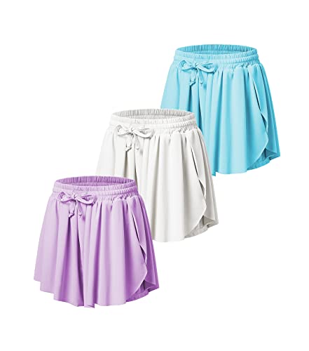 Flowy Shorts Girls Butterfly Shorts Girls Athletic Shorts Kids Butterfly Shorts Toddler Youth with Liner 2-in-1 Running,Active