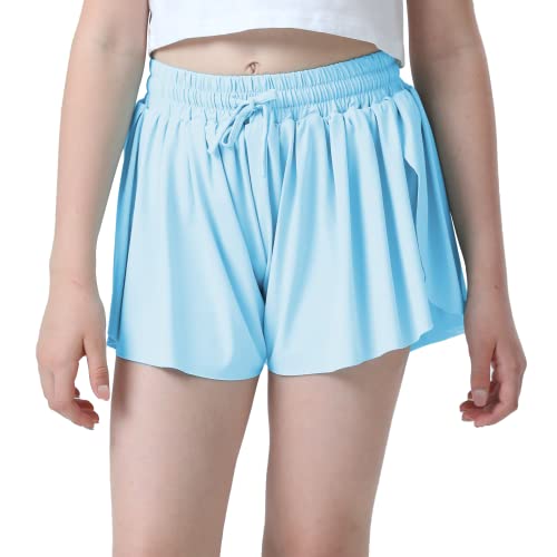 Flowy Shorts Girls Butterfly Shorts Girls Athletic Shorts Kids Butterfly Shorts Toddler Youth with Liner 2-in-1 Running,Active