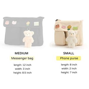 Phaoullzon Kawaii Crossbody Bag Cute Messenger Bags Canvas Shoulder Purse Gifts for Teens