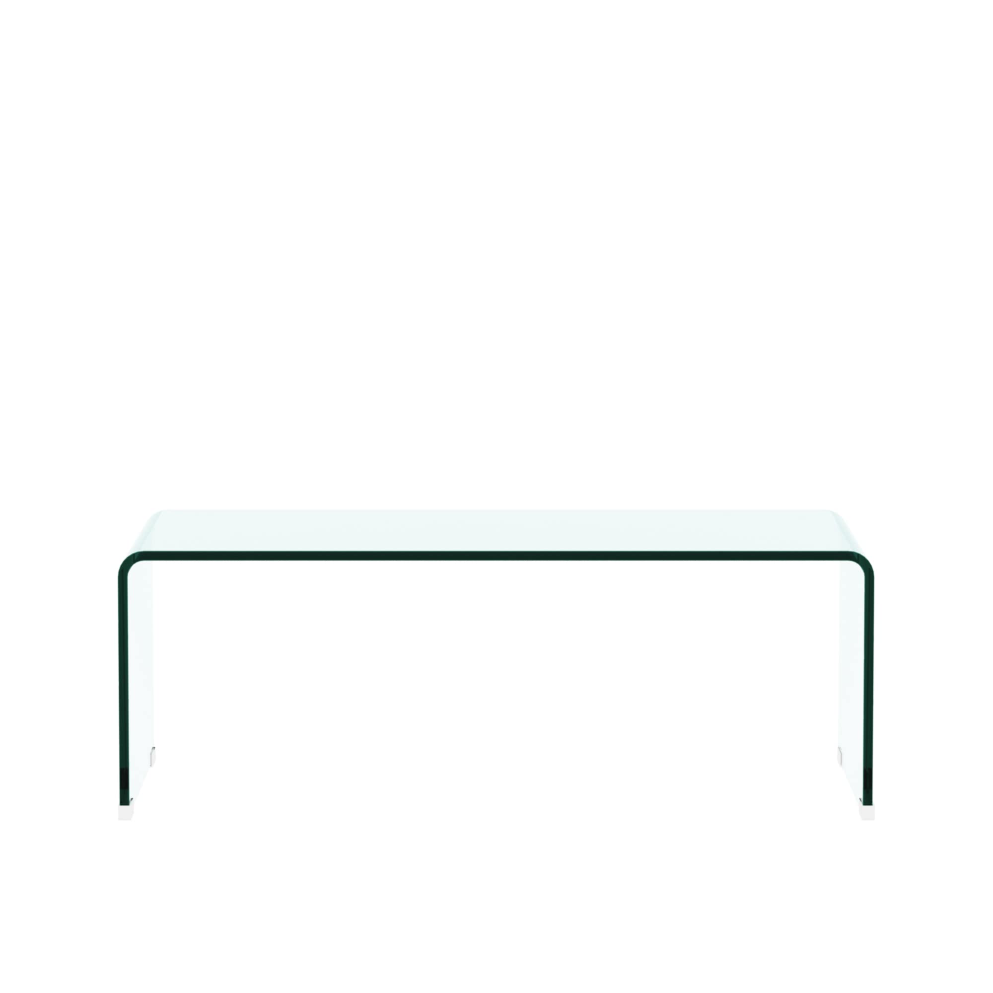 IANIYA Tempered Glass Coffee Table for Modern Living Room Decor, Easy to Clean with Safe Rounded Edges and Durable Design, 39.3" L x 19.6" W x 13.78" H (1, Transparent Coffee Table)