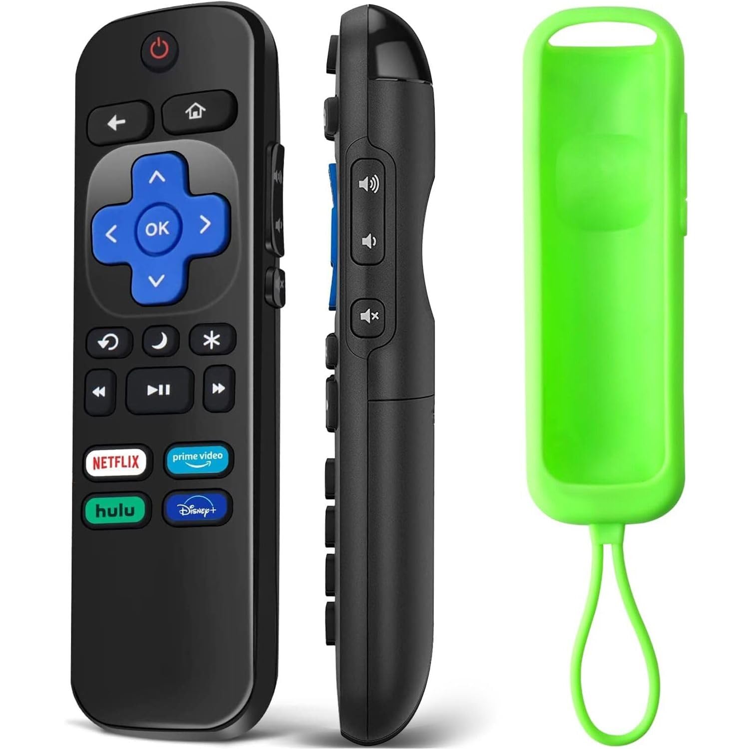 Universal TV Remote for All Roku TV with Luminous Protective Case,Replacement for TCL Roku/for Hisense Roku/for Sharp Roku TV,TV Remote with Netflix Disney+/Hulu/Prime Video