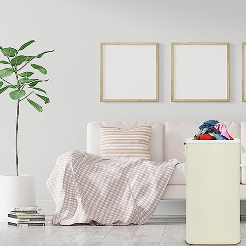 SNIGJAT Extra Large Laundry Hamper 100L, Tall Laundry Basket with Sturdy Handles, Dirty Clothes Basket for Bedroom, Large Basket, Sturdy Storage Basket for Clothes Toys Beige