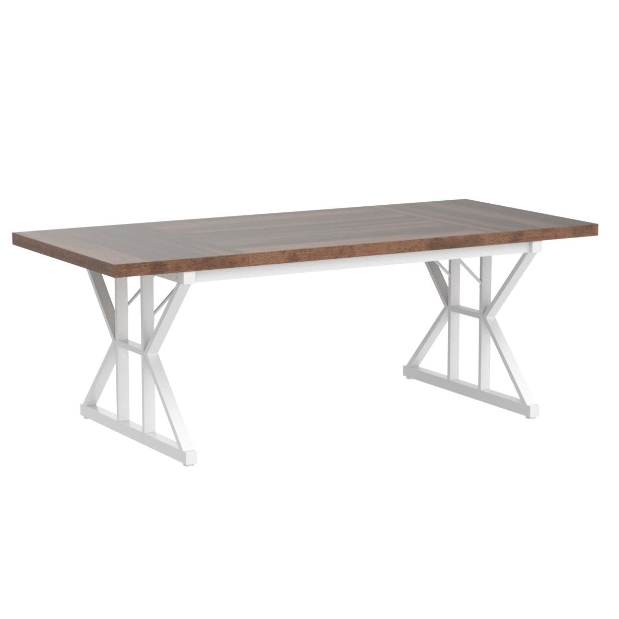 Tribesigns 6FT Conference Table, 70.86 L x 31.49 W x 29.52 H Inches Rectangle Meeting Room Table, Rustic Wood Seminar Table Executive Desk for Office, Conference Room(Brown/White)