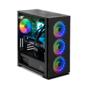 YEYIAN Gaming PC Yari II - AMD Ryzen 7 7700X 4.5GHz, GeForce RTX 4070 Ti 12GB (> 3090) Desktop Computer, 16GB DDR5 4800MHz RAM, 1TB NVMe SSD, Win 11 Home, Liquid Cooled, 850W PSU, VR Ready, WiFi