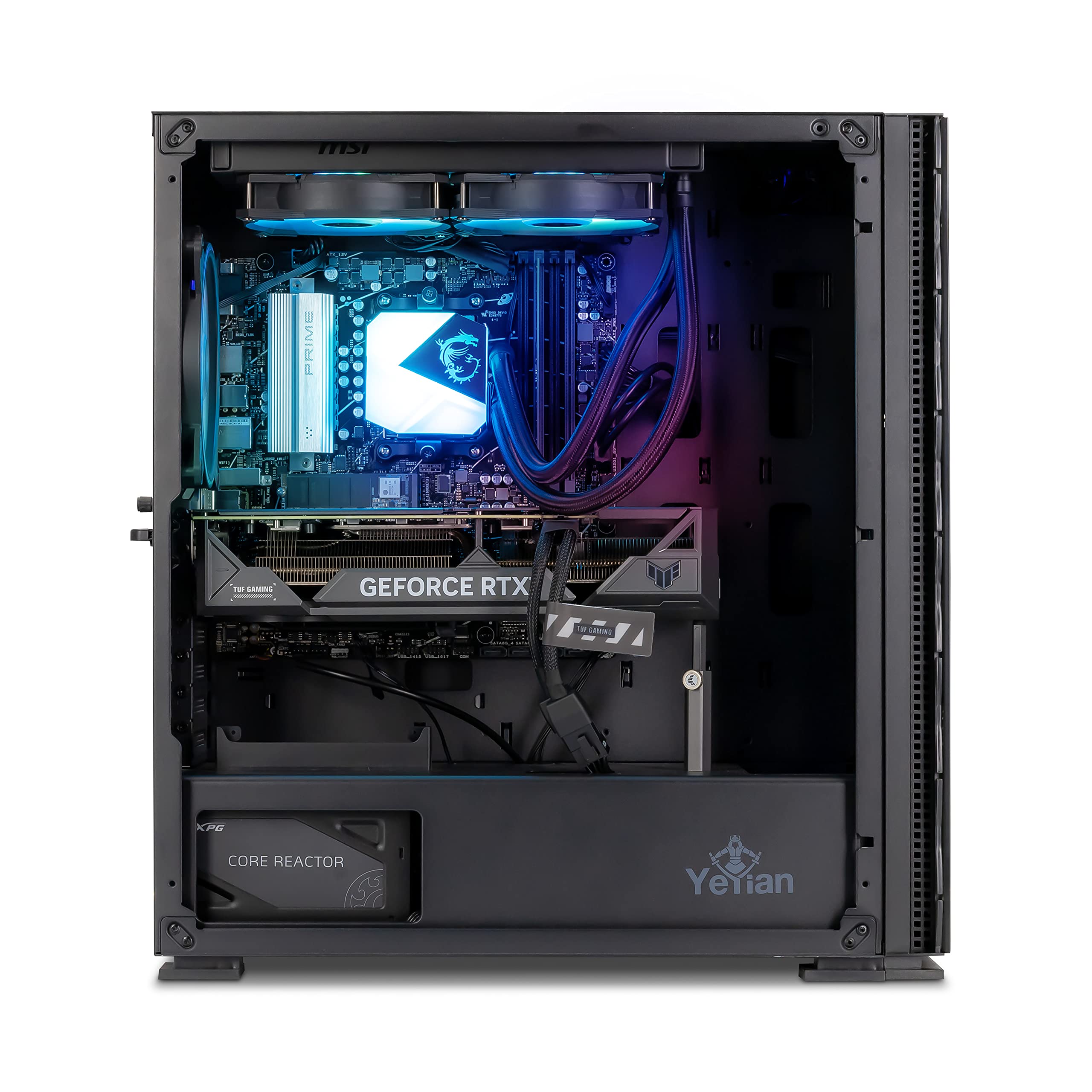 YEYIAN Gaming PC Yari II - AMD Ryzen 7 7700X 4.5GHz, GeForce RTX 4070 Ti 12GB (> 3090) Desktop Computer, 16GB DDR5 4800MHz RAM, 1TB NVMe SSD, Win 11 Home, Liquid Cooled, 850W PSU, VR Ready, WiFi