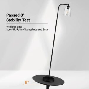 BoostArea Modern Floor Lamp with Seeded Glass Shade, 65 Inches Tall, Energy Efficient, LED Bulb Included, Easy Assembly and Use