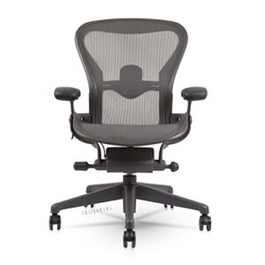 Herman Miller Aeron Chair Remastered -Tension Control/Tilt Limiter/Height Adjustable Arms/Lumbar Support Size B (Medium)-Open Box Repackeged.