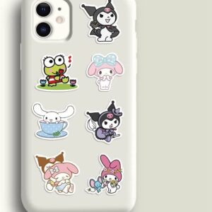 100Pcs Cute Stickers Pack Hello Kitty Stickers MyMelody&Kurom Stickers Cinnamoroll Pompompurin Keroppi Pochaco Stickers Decals Assorteds Kawaii Sticker Gifts for Kids Teens Girls Adults