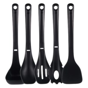 dana trading nutrichef kitchen cooking utensils set-includes spatula, pasta fork, solid spoon, slotted spoon & tool seat, works with model: nccwstkblk (black), one size