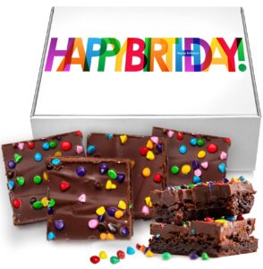 happy birthday gift chocolate brownies large food gift individually wrapped for men women package | nut free | kosher