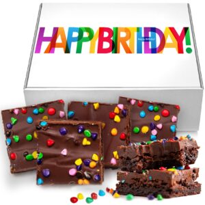 Happy Birthday Gift Chocolate Brownies Large Food Gift Individually Wrapped For Men Women Package | Nut Free | Kosher