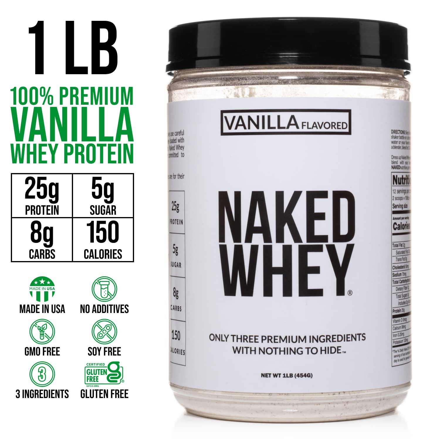 NAKED Grass Fed Protein Bundle: 1LB Casein and 1LB Vanilla Whey