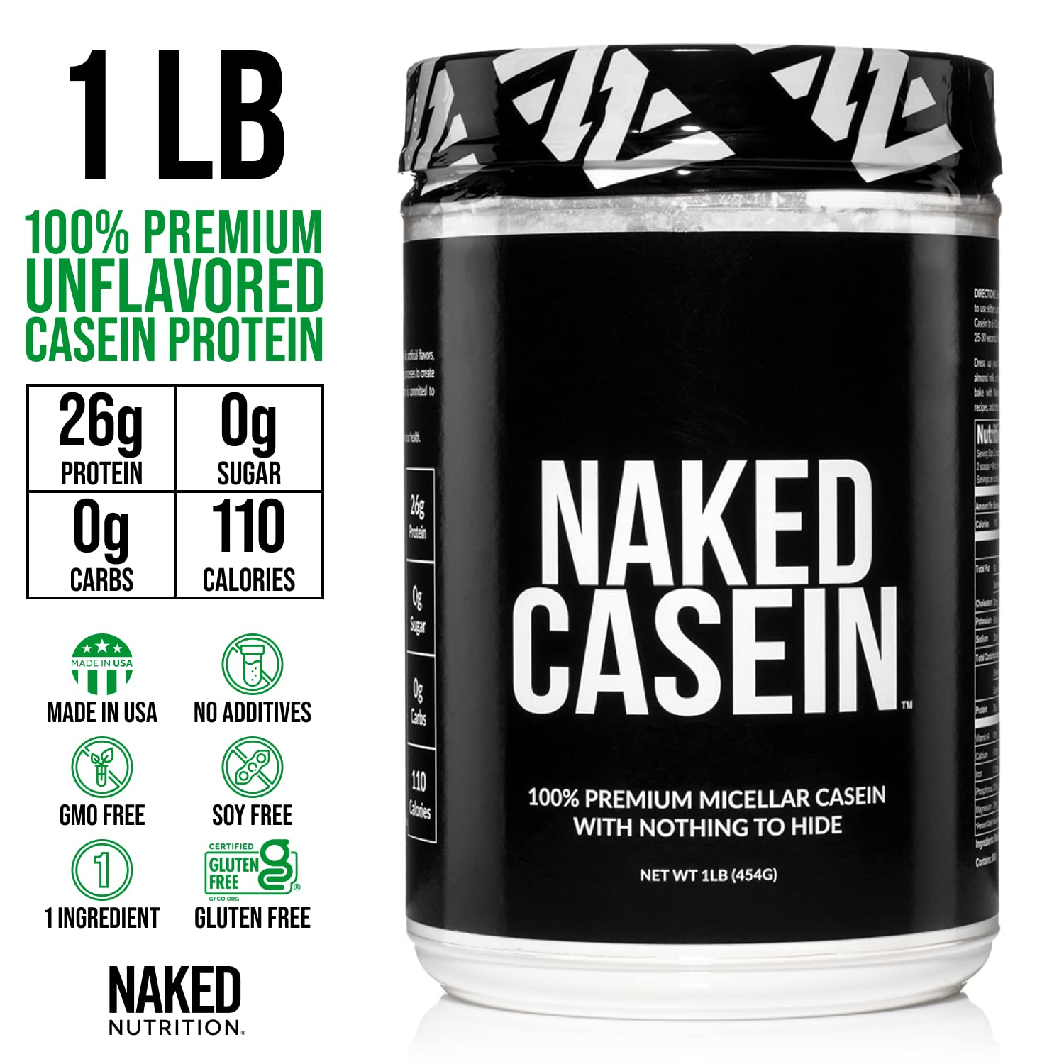 NAKED Grass Fed Protein Bundle: 1LB Casein and 1LB Vanilla Whey