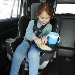 Kids Travel Tray – Car Seat and Car Cup Holder Tray - Tray for Snacks, Entertainment, Toys – Includes Cup Holder – Fits Most Car Seats