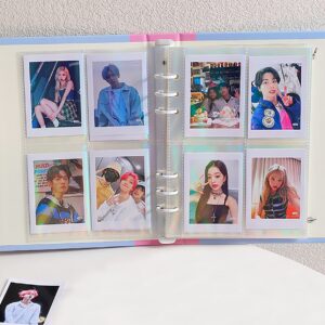 QiuchenYH A5 Binder Photocard Album with 25Pcs Inner Pages 3 Inch Photo Album Sleeves Kpop Photocard Holder Photocard Collect Book for Pictures Cards Storage Blue