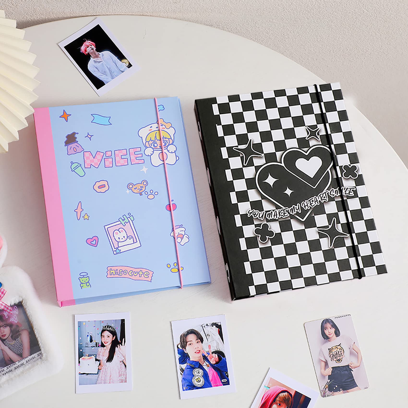 QiuchenYH A5 Binder Photocard Album with 25Pcs Inner Pages 3 Inch Photo Album Sleeves Kpop Photocard Holder Photocard Collect Book for Pictures Cards Storage Blue