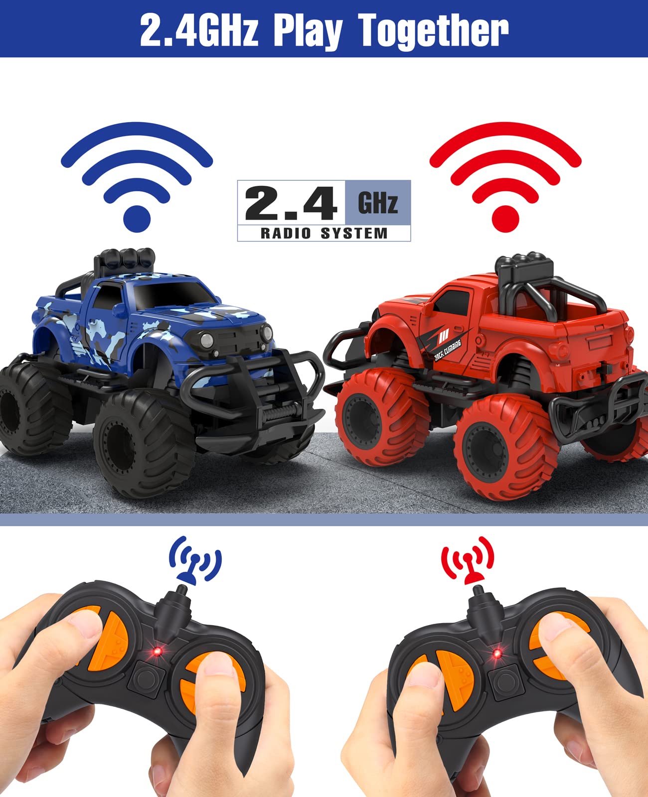 EHO Remote Control Car for Boys 3-5|4-7, Boys Toys Age 4-5 Racing Car with 2.4Ghz Monster Truck for Boys, 1/43 Mini Car Toy for 3 4 5 6 Years Old Boys Girls,Birthday Gifts Kids Toys