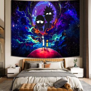 Trip-py Space Wall Tapestry Hippie Anime Poster for Bedroom Aesthetics Funny Galaxy Star Room Decor Flag Wall Hanging for Teen Girls Men Dorm Living Room (51''x60'')