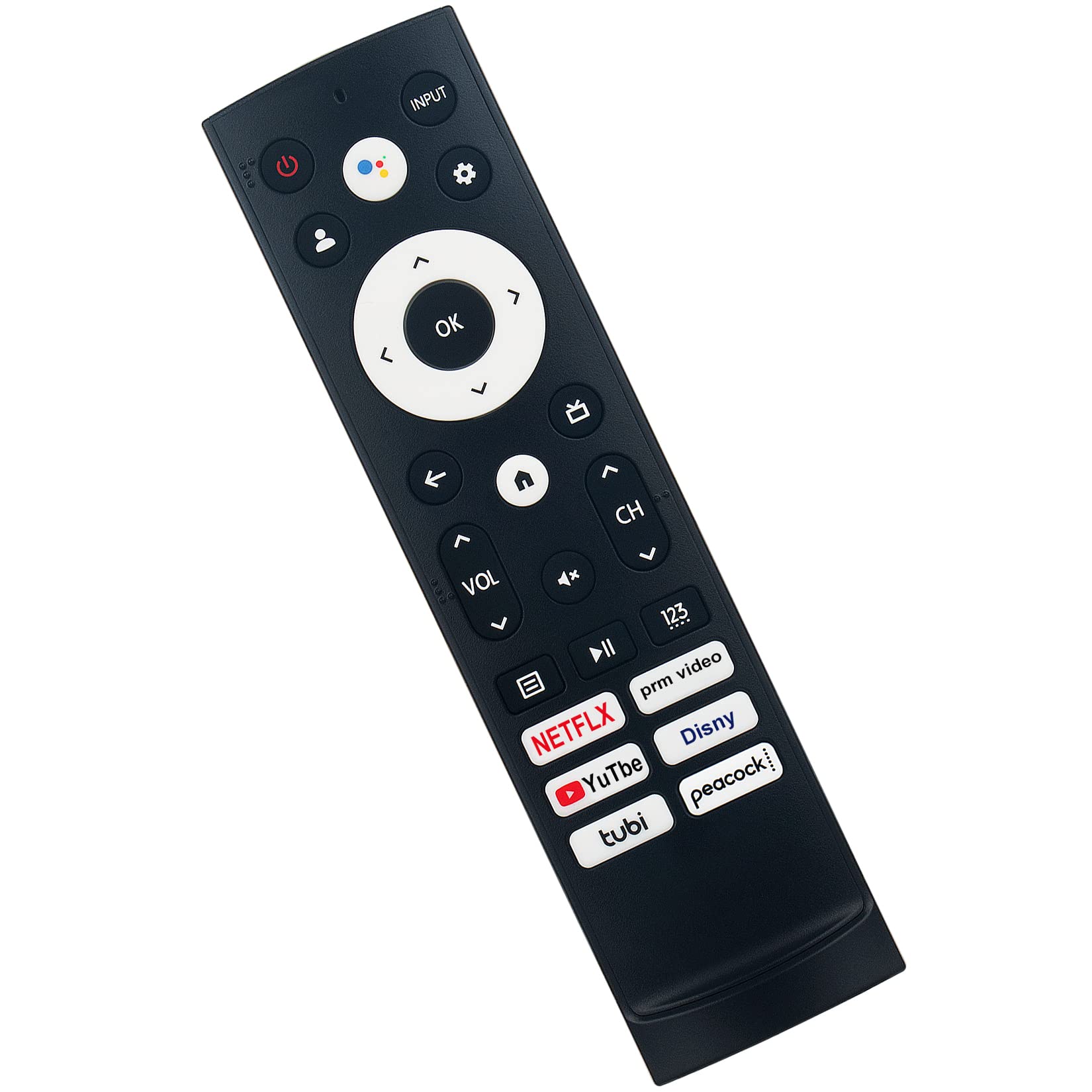 ERF3M90H Replace Voice Remote Applicable for Hisense Android TV 55U75H 75U75H 55U8H 65U7H 65U8H 55U7H 65U75H 75U7H 85U7H 75U8H 43A6H 50A6H 55A6H 65A6H 75A6H 43A68H 43A65K 50A65K 55A65K 65A65K 75A65K