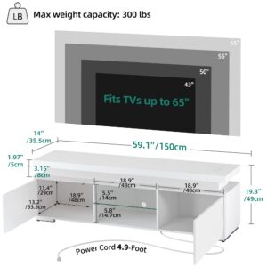 YITAHOME Morden TV Stand for 65 Inch TV, Mid Century Modern Entertainment Center for 300lbs with Double Barn Doors, Rustic TV Media Console TV Cabinet for Living Room, Grey