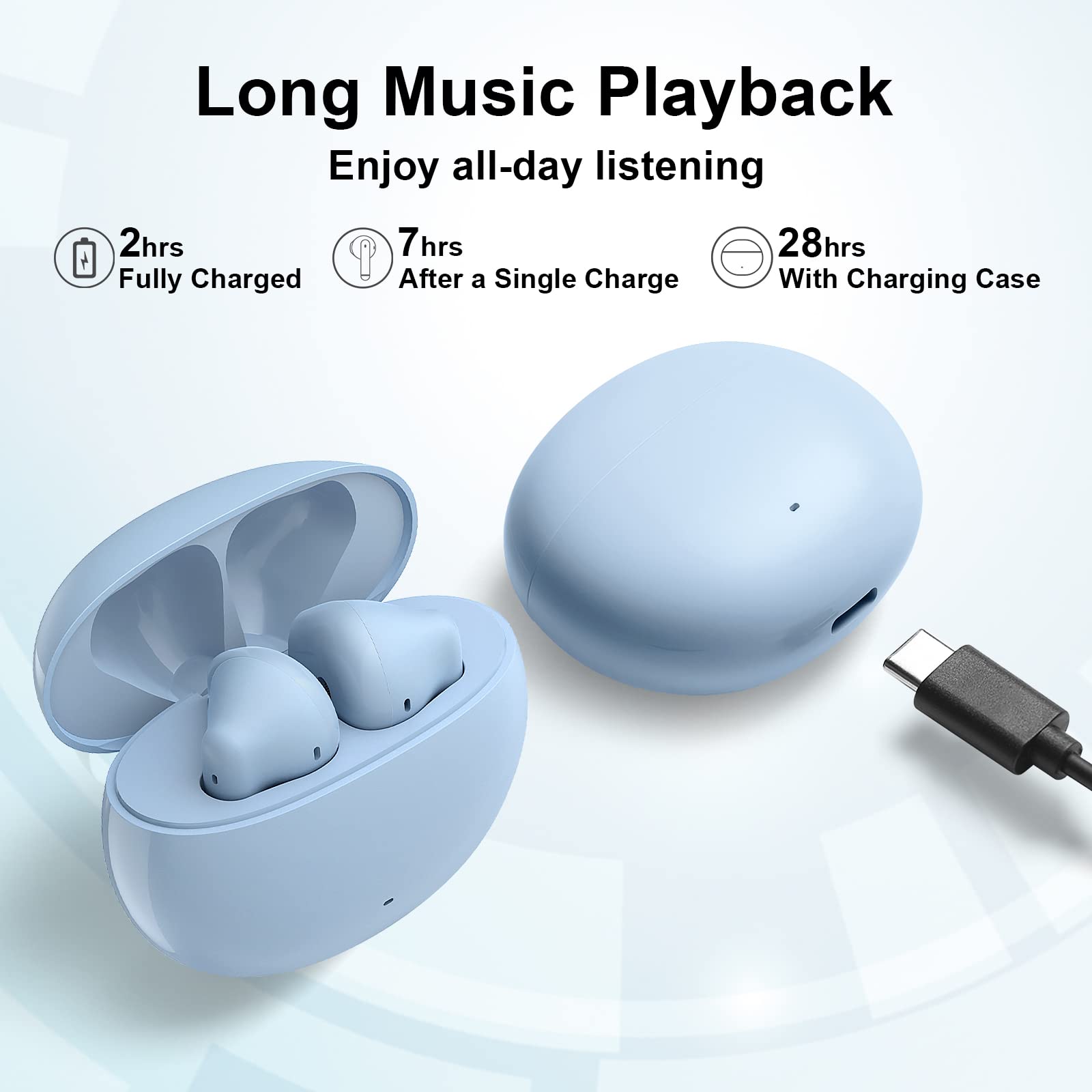 Edifier X2 Wireless Earbuds Bluetooth Headphones with Microphone, Lightweight HiFi Stereo IPX54 Waterproof Cordless Semi in-Ear Earphones with Charging Case 28 Hours Playtime (blue)