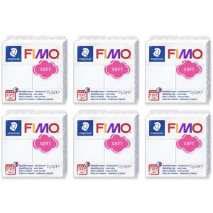 fimo soft polymer oven bake modelling clay - 57g blocks - set of 6 - white